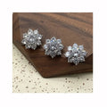 Luxurious Flower-shaped Diamonds With Micro-set Zircon Copper Plated Buttons DIY Accessories Sweater Cardigan Garment Button