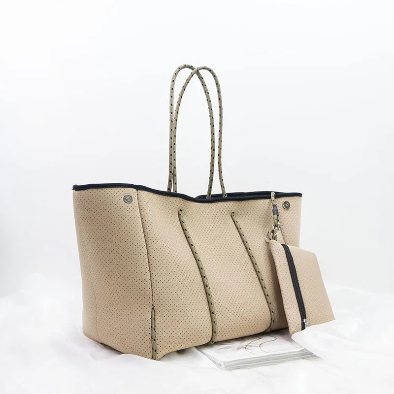 2026 UHP Beach Tote Bag Women Handbags pink Neoprene Bag Large Capacity Neoprene Big Tote Bag Summer