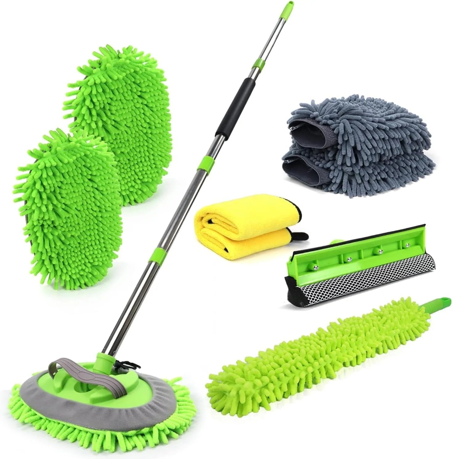 Factory Wholesale 11 PCS 62'' Car Wash Brush with Long Handle  Cars RV SUV Truck