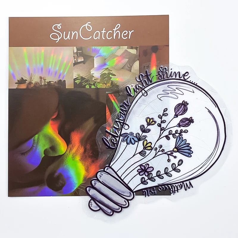 Wholesale Pvc Decoration Hologram Rainbow Maker Suncatcher Film Sticker  Print Custom Window Suncatcher Sticker