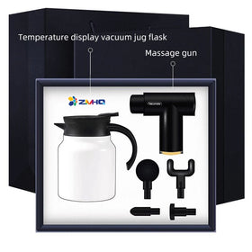 2-in-1 Luxury VIP Office Corporate Gift Set 1000ml Vacuum Jug and Massage Gun for Company Business Gifts
