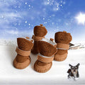Dog Shoes Hook Loop Closure Booties Winter Warm Snow Suede Lamb Soft Cotton Velvet Antiskid Sneakers Dog Winter Boots Shoes