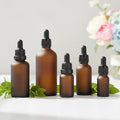 30ml Amber Essential Oil Bottle Dropper Frosted Glass Bottle 60ml Cosmetic Bottle With Dropper 1OZ 2OZ Goods in Stock