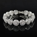 Top Icy Hip Hop Jewelry Heart Diamond Multicolor Tennis Bracelet Brass 18K Gold Plated CZ Round Diamond Bangle for Lady