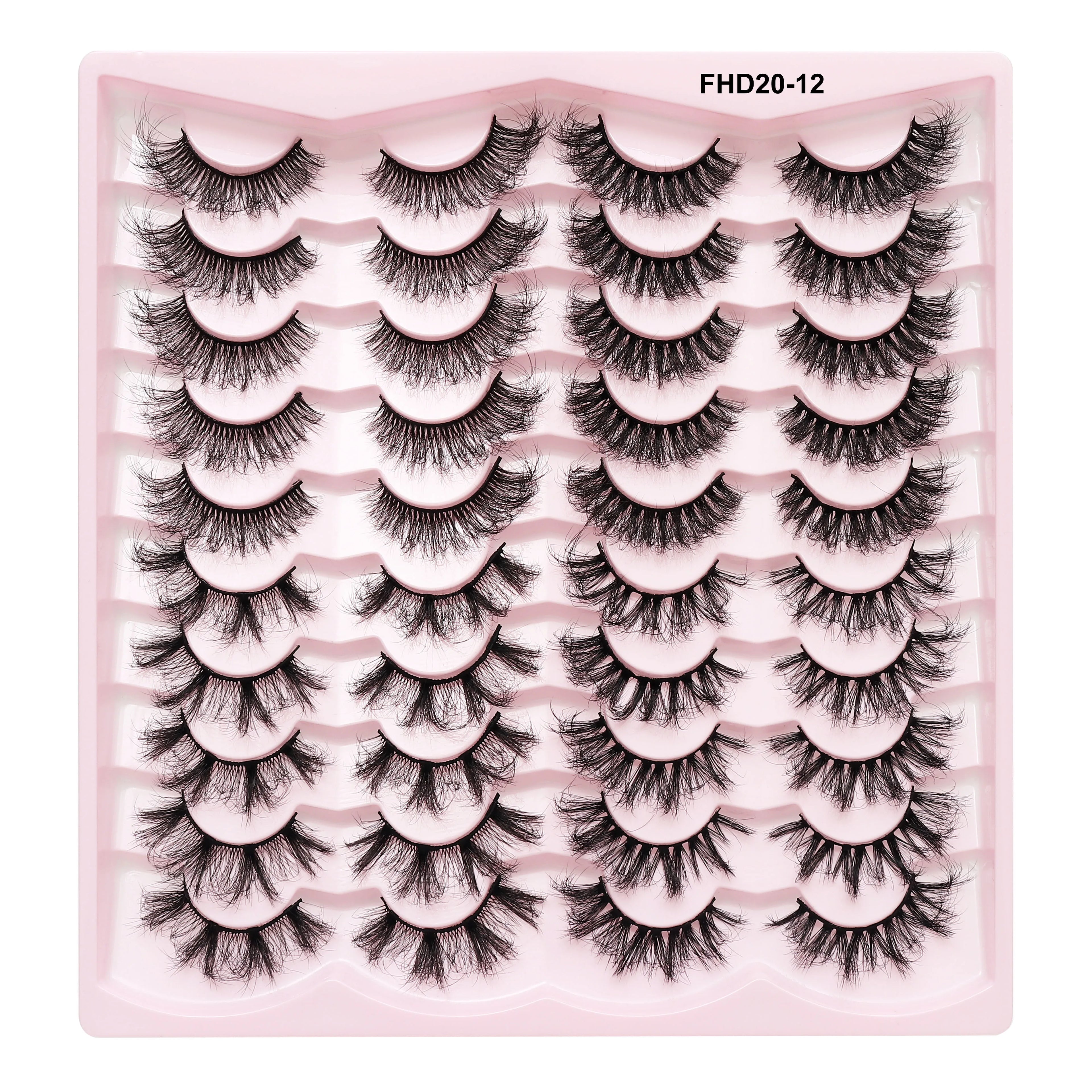 Russian Luxury Thick Strip Lashes 5/10/20 Pairs for Synthetic Hair 3D False Eyelashes D for Fake Eyelashes Makeup