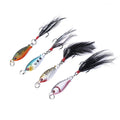 4G 2.5CM Newup Mini Metal Fishing Jig Lure 3D Eyes Artificial Bait With Feather Hook Lead Jigs Fishing Lures