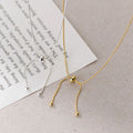 New Fashion 925 Sterling Silver Minimalist 18K Gold Tassel Adjustable Snake Chain Round Beads Necklace for Women Girls