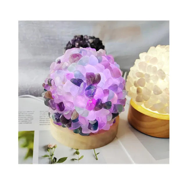 Hot Selling Natural Quartz Crystal Crafts Healing Stones Amethyst Lamp Table Stone for Decoration