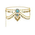 Bohemian Silver Gold Plated Colorful Bead Body Chain Leaves Flower Waist Belly Chain Belt
