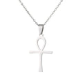 SCP126 Fashion Instergram Style Minimalism Stainless Steel Customized Jewelry Simple Pendant Ankh Cross Necklace