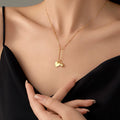 Fine Jewelry 925 Sterling Silver Pin Heart Pendant Necklace Women 925 Silver Versatile Gold Plated Necklace Jewelry Wholesale