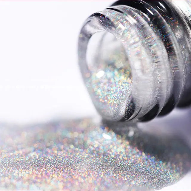 UOMEEI Designer Cat Eye Nail Polish Universal Laser Rainbow Versatile New Network Red & Colorful Crystals for DIY Applications
