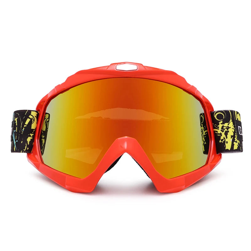 Custom Road Dirt Bik Motocross Goggles Racing ATV Glasses Red Frame Anti UV Downhill Motocross Lens Dustproof Windproof Goggle