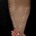 New Arrival OT Buckle Necklace  Elegant Pearl Necklace Stainless Steel Necklace for Women