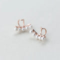 E3890 Yiwu Busheng 925 Sterling Silver Earrings Wholesale Pearl Earring Cuff Rose Gold Plated Earrings 2020