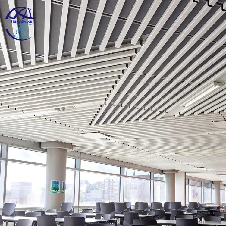 Modern Hotel Suspended Ceiling Design U Shape Strip Ceiling Grid Aluminum Alloy Baffle Ceilings
