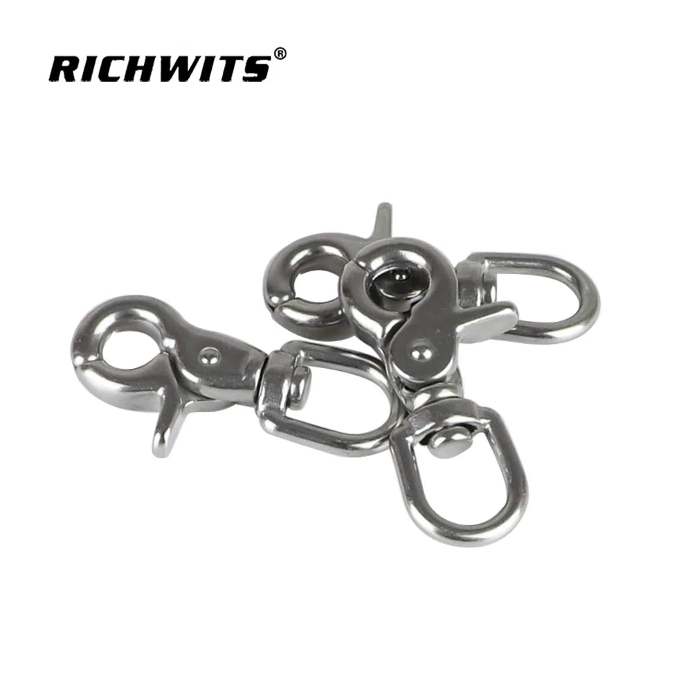 Stainless Steel 304 Scissor Snap Hook Lobster Claw Carabiner Swivel Trigger Snap Hooks