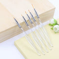 Wholesale Cheap Price Nails Tool Custom Clear Handle Striping Nylon Hair 5pcs Nail Art Brush Set