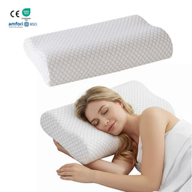 Breathable Therapeutic Ergonomic Orthopedic Contour Wave Shape Almohadas Ortopedicas Memory Foam Pillow with Removable Cover
