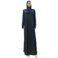 Muslim Rhinestones Large Size Hijab Dress Islamic Prayer Clothing Women Modest Long Sleeve Saudi Arabia Abaya Black Robe 3XL-5XL