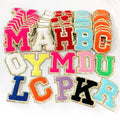 8CM A-Z Iron on Letters Chenille Letter DIY Bags Clothing Glitter Towel Alphabet Letters Iron on Chenille Patch for Man Women