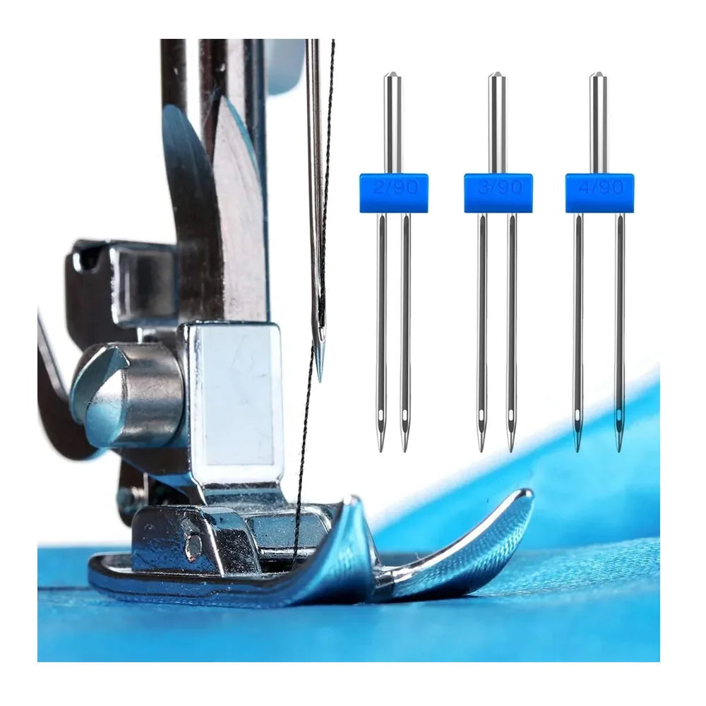 3pcsTwin Needles Double Sewing Machine Needle With Plastic Box Household 2.0 3.0 4.0/90 Sewing Tools