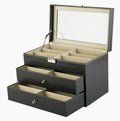 18 Slots 3 Layer Counter Table Top PU Leather Display Organizer Box Large Sunglasses Glasses Storage Display Case for Eyewear