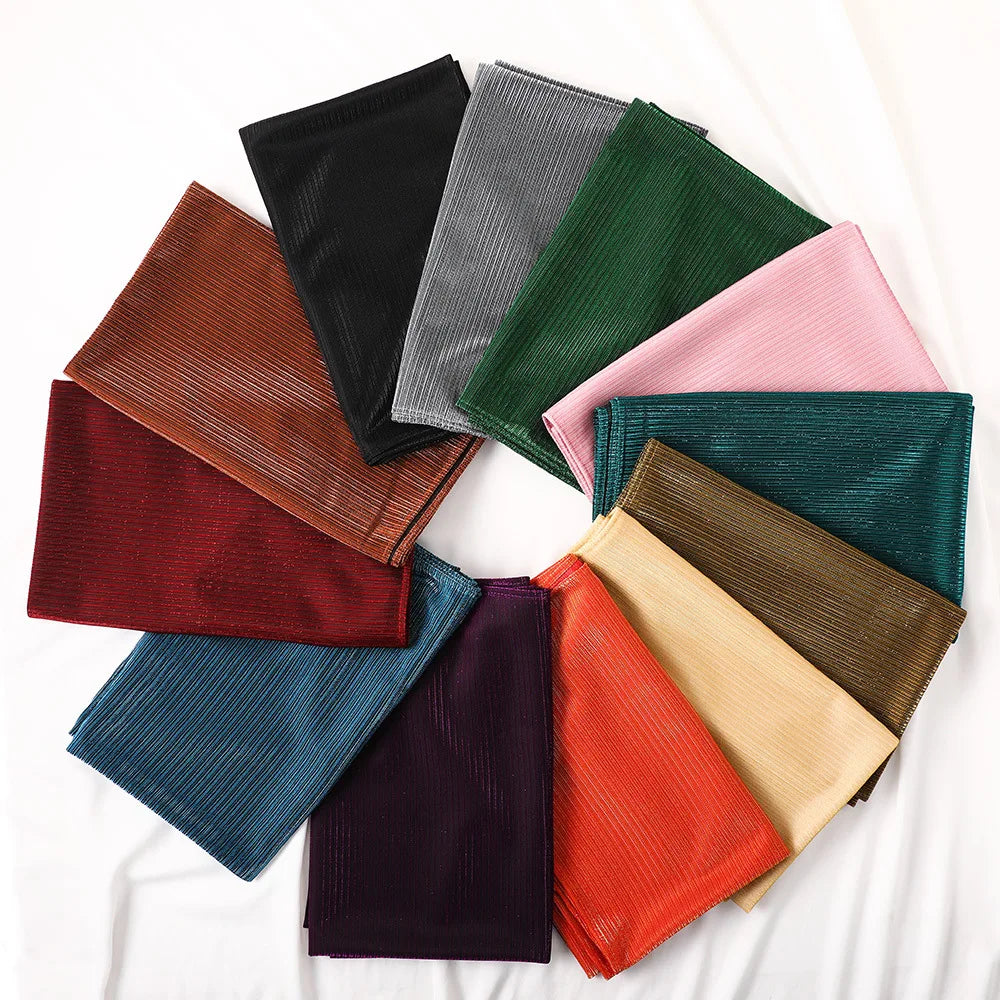 High Quality Elastic Bright Silk Headscarf Fashionable Arab Women's Hijab Scarf Wholesale