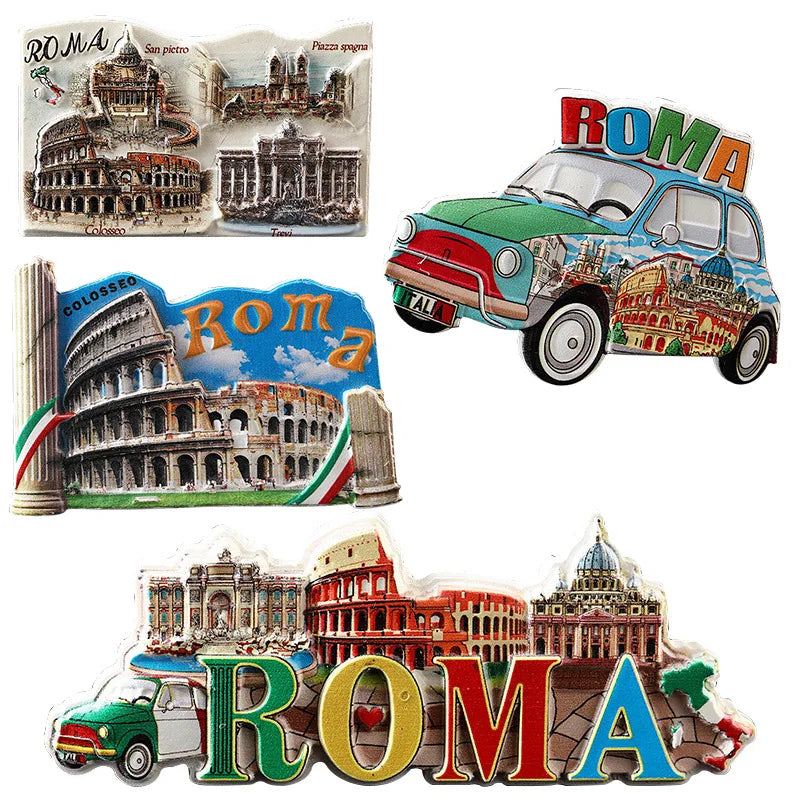 Factory Direct Sale Rome Italy 3D Resin Eco-friendly Traditional Creative Style Magnetic Stickers Travel Souvenirs Refrigerator