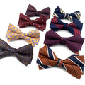 Fashion Striped Bow Ties for Men Casual Necktie Set Gift Box Custom Logo Polyester Woven Bow Ties