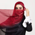 Luxury Polyester Silk Satin Summer Long Scarf Glittering Hand Painted Ombre Crinkle Design Versatile Elegant Lightweight Women's
