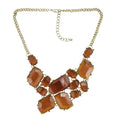 Candy Choker Bib Necklace Cute Lovely Sweet Jewelry Resin Gem Golden Metal Gold Chhain Necklace