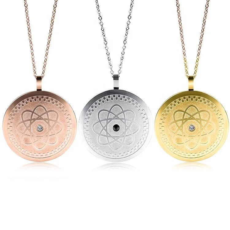 Stainless Steel Classic Children's Pendants Jewelry Japanese Technology Quantum Science Energy 12 Stones Rose Gold Plated for