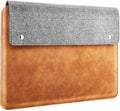 13-Inch MacBook Laptop Sleeve Shockproof Felt PU Leather Tablet Carrying Case Accessory Pocket Cable Management Accessory Bag