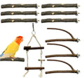 Durable 10-Piece Wood Rope Cotton Bird Toy Station for Small Animals-Swing Tree Branch Wooden Bar Parrot Chew Toy Bag Packaging