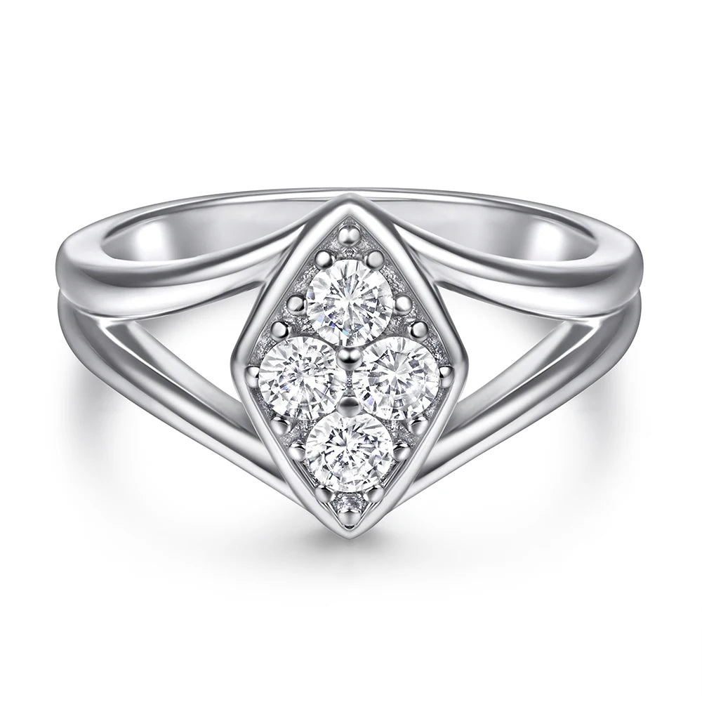 Ready to Ship Iced Out Rings Sterling Silver Wedding Iced Out Ring for Women