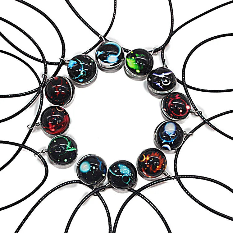 G1359 12 Zodiac Sign Pendant Luminous Glow in the Dark Jewelry Astrology  Horoscope Glow in the Dark Necklace