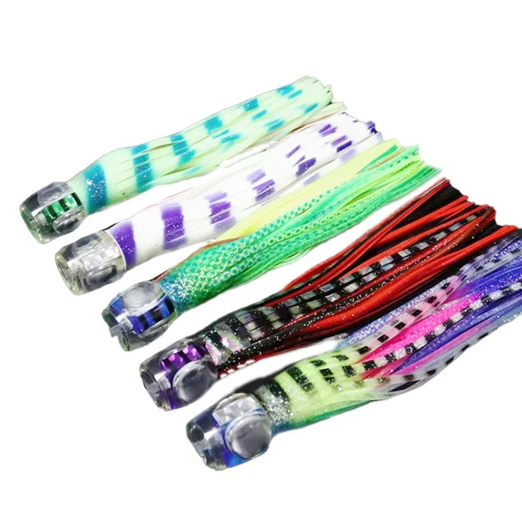 85g Artificial Plastic Big Game Octopus Skirt Luminous Saltwater Swimming Wobblers Jet Head Trolling Marlin Lure