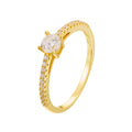 Peishang Wholesale Jewelry 925 Sterling Silver 14K White Gold Plated Cz Zircon Classic Sample Geometric Round  Ring