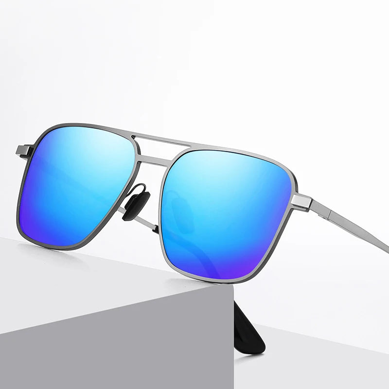 New Men's A745 Double Beam Sunglasses UV400 Metal Polarized Silver Black White Gold Colors Tac Wholesale Fashionable Design