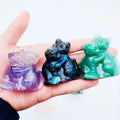 Factory Cheap Price Wholesale Natural Crystal Carvings 6 cm Lover Cat Figurine Crystal Animal for Home Decoration