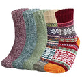 Wholesale Geometric Long Knitting Winter Warm Thick Sock Womens Thermal Wool Socks Custom Logo