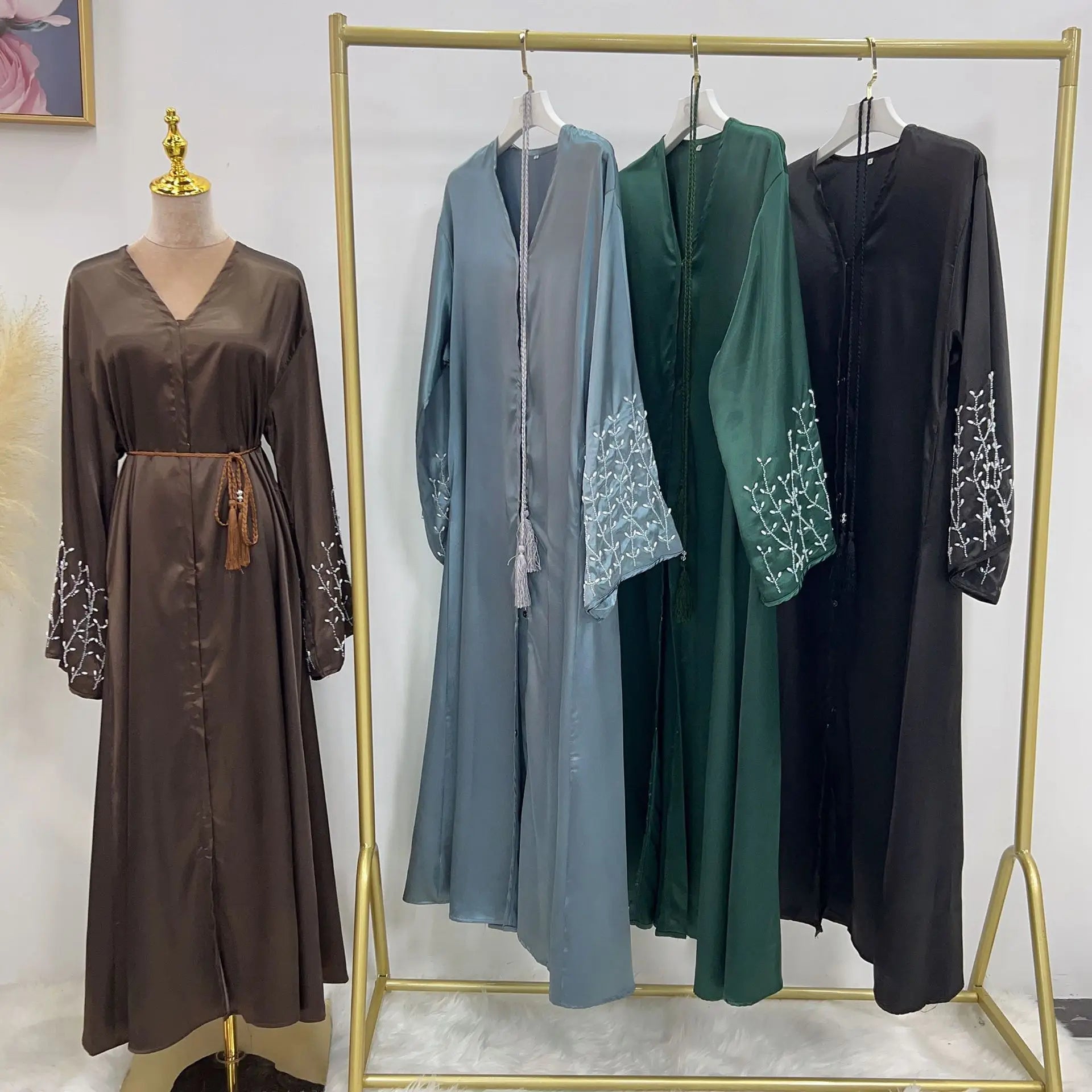 Best Abaya Women Muslim Dress Turkey 2023 Hijab Kaftan Abaya Islamic Clothing Solid Color Long Sleeve Cheap Muslim Abaya