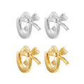 Minimalist Fine Jewelry Hoop Earrings Bowknot Women's Earrings S925 Silver Earrings