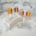 Ready to Ship 5ml 10ml Clear Frosted Glass Roll-on Bottles with Metal Roller and Screw Cap Essential Oil