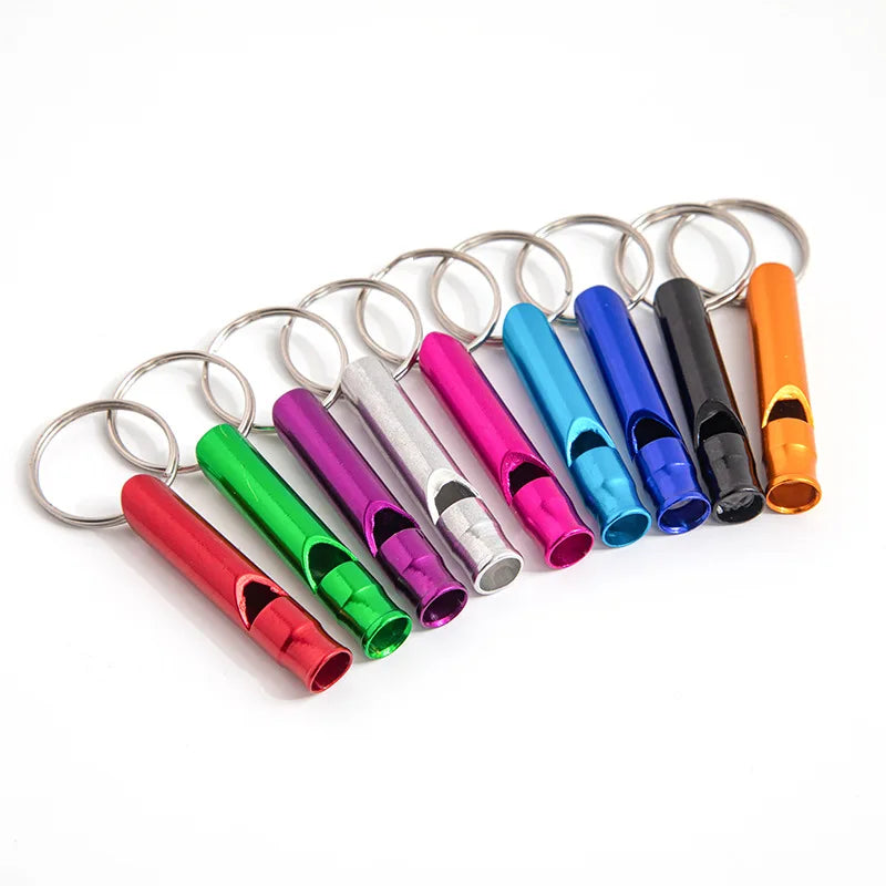 Customizable LOGO Aluminum Alloy Emergency Whistle Keychain Outdoor Survival Whistle Metal Keychain Wholesale