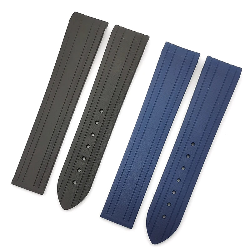 Stock Jd445 20mm Sport Rubber Silicone Watch Band Strap with Butterfly Deployment Buckle