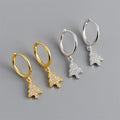 New Trendy Christmas Tree 18k Gold 925 Sterling Silver Fashion Hoop Earrings for Women
