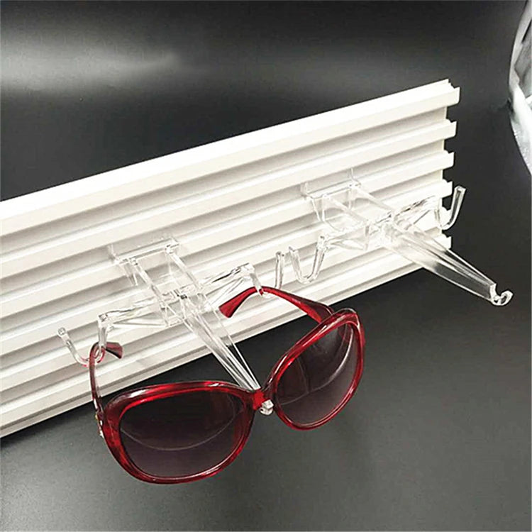 Wholesale Acrylic Transparent Glasses Holder Optical Shop Wall Mounted Card Slot Sunglasses Display Stand