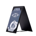 5x7 Table Black Leather Restaurant Menu Holder Cover Double Sided Table Tent Triangle Menu Clip for Specials or Drinks